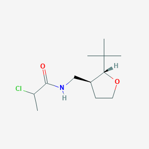 molecular formula C12H22ClNO2 B2434927 N-[[(2R,3S)-2-Tert-butyloxolan-3-yl]methyl]-2-chloropropanamide CAS No. 2411183-40-7