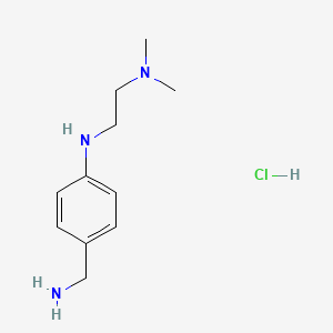 molecular formula C11H20ClN3 B2434946 (4-{[2-(Dimethylamino)ethyl]amino}phenyl)methanamine hydrochloride CAS No. 1216915-51-3