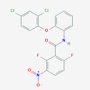 molecular formula C19H10Cl2F2N2O4 B2434958 N-[2-(2,4-dichlorophenoxy)phenyl]-2,6-difluoro-3-nitrobenzamide CAS No. 260553-38-6
