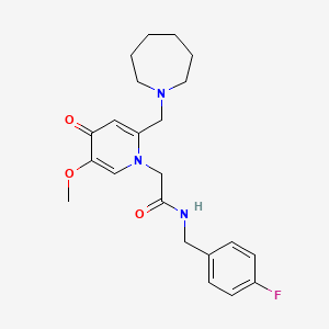2-(2-(azepan-1-ylmethyl)-5-methoxy-4-oxopyridin-1(4H)-yl)-N-(4-fluorobenzyl)acetamide