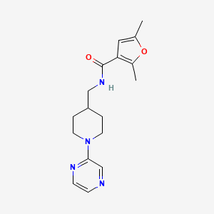molecular formula C17H22N4O2 B2434963 2,5-dimethyl-N-((1-(pyrazin-2-yl)piperidin-4-yl)methyl)furan-3-carboxamide CAS No. 1396888-67-7