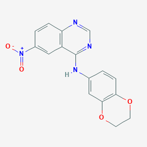 molecular formula C16H12N4O4 B2434966 N-(2,3-dihydro-1,4-benzodioxin-6-yl)-6-nitro-4-quinazolinamine CAS No. 882084-02-8