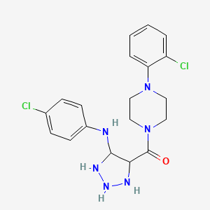 molecular formula C19H18Cl2N6O B2434981 N-(4-氯苯基)-4-[4-(2-氯苯基)哌嗪-1-羰基]-1H-1,2,3-三唑-5-胺 CAS No. 1291873-52-3