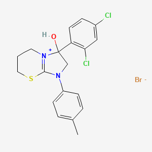 3-(2,4-dichlorophenyl)-3-hydroxy-1-(p-tolyl)-3,5,6,7-tetrahydro-2H-imidazo[2,1-b][1,3]thiazin-1-ium bromide