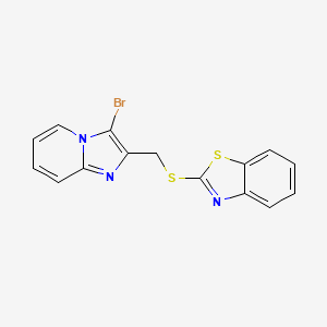 molecular formula C15H10BrN3S2 B2434983 2-(((3-溴咪唑并[1,2-a]吡啶-2-基)甲基)硫代)苯并[d]噻唑 CAS No. 306280-21-7