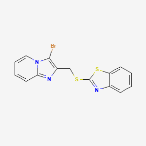 molecular formula C15H10BrN3S2 B2434983 2-(((3-Bromoimidazo[1,2-a]pyridin-2-yl)méthyl)thio)benzo[d]thiazole CAS No. 306280-21-7