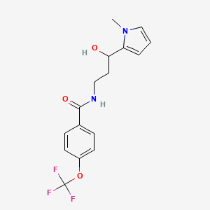 molecular formula C16H17F3N2O3 B2434988 N-(3-hydroxy-3-(1-methyl-1H-pyrrol-2-yl)propyl)-4-(trifluoromethoxy)benzamide CAS No. 1795481-92-3