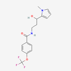 molecular formula C16H17F3N2O3 B2434988 N-(3-羟基-3-(1-甲基-1H-吡咯-2-基)丙基)-4-(三氟甲氧基)苯甲酰胺 CAS No. 1795481-92-3