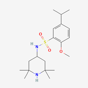molecular formula C19H32N2O3S B2434989 2-methoxy-5-(propan-2-yl)-N-(2,2,6,6-tetramethylpiperidin-4-yl)benzene-1-sulfonamide CAS No. 1206105-99-8