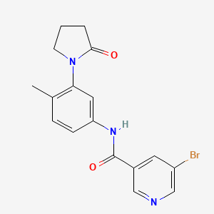 molecular formula C17H16BrN3O2 B2434991 5-bromo-N-(4-methyl-3-(2-oxopyrrolidin-1-yl)phenyl)nicotinamide CAS No. 1327233-15-7