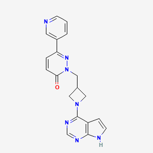 molecular formula C19H17N7O B2434995 6-(pyridin-3-yl)-2-[(1-{7H-pyrrolo[2,3-d]pyrimidin-4-yl}azetidin-3-yl)methyl]-2,3-dihydropyridazin-3-one CAS No. 2200701-81-9