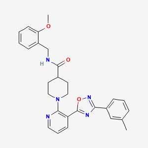 molecular formula C28H29N5O3 B2435001 N-(4-chlorophenyl)-2-{[4-(4-methyl-2-phenyl-1,3-thiazol-5-yl)-6-oxo-1,6-dihydropyrimidin-2-yl]thio}acetamide CAS No. 1189727-11-4
