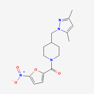 (4-((3,5-dimethyl-1H-pyrazol-1-yl)methyl)piperidin-1-yl)(5-nitrofuran-2-yl)methanone