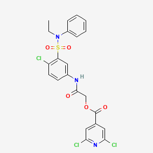 molecular formula C22H18Cl3N3O5S B2435017 [2-[4-Chloro-3-[ethyl(phenyl)sulfamoyl]anilino]-2-oxoethyl] 2,6-dichloropyridine-4-carboxylate CAS No. 725716-24-5