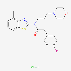 molecular formula C23H27ClFN3O2S B2435020 2-(4-fluorophenyl)-N-(4-methylbenzo[d]thiazol-2-yl)-N-(3-morpholinopropyl)acetamide hydrochloride CAS No. 1216413-67-0