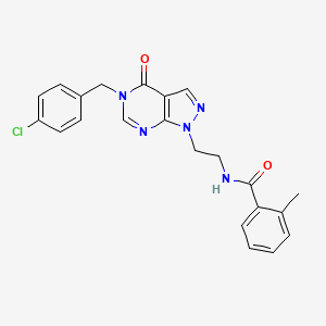 N-(2-(5-(4-chlorobenzyl)-4-oxo-4,5-dihydro-1H-pyrazolo[3,4-d]pyrimidin-1-yl)ethyl)-2-methylbenzamide