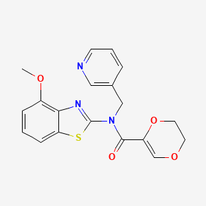 N-(4-methoxybenzo[d]thiazol-2-yl)-N-(pyridin-3-ylmethyl)-5,6-dihydro-1,4-dioxine-2-carboxamide