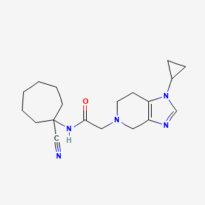 molecular formula C19H27N5O B2435041 N-(1-cyanocycloheptyl)-2-{1-cyclopropyl-1H,4H,5H,6H,7H-imidazo[4,5-c]pyridin-5-yl}acetamide CAS No. 1797391-17-3