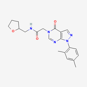 molecular formula C20H23N5O3 B2435047 2-(1-(2,4-dimethylphenyl)-4-oxo-1H-pyrazolo[3,4-d]pyrimidin-5(4H)-yl)-N-((tetrahydrofuran-2-yl)methyl)acetamide CAS No. 895001-65-7
