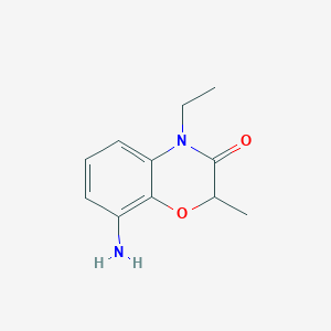 molecular formula C11H14N2O2 B2435054 8-Amino-4-ethyl-2-methyl-2H-1,4-benzoxazin-3(4H)-one CAS No. 1018570-48-3