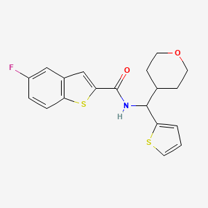 5-fluoro-N-[(oxan-4-yl)(thiophen-2-yl)methyl]-1-benzothiophene-2-carboxamide