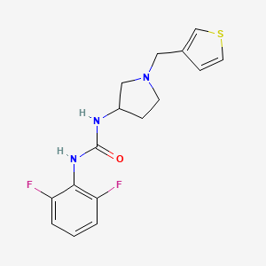 molecular formula C16H17F2N3OS B2435060 1-(2,6-Difluorophenyl)-3-{1-[(thiophen-3-yl)methyl]pyrrolidin-3-yl}urea CAS No. 2097916-21-5