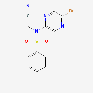 molecular formula C13H11BrN4O2S B2435063 N-(5-Bromo-pyrazin-2-yl)-N-cyanomethyl-4-methyl-benzenesulfonamide CAS No. 767342-44-9