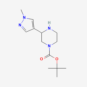molecular formula C13H22N4O2 B2435064 tert-butyl 3-(1-methyl-1H-pyrazol-4-yl)piperazine-1-carboxylate CAS No. 1461869-12-4