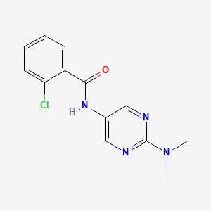 molecular formula C13H13ClN4O B2435065 2-chloro-N-(2-(dimethylamino)pyrimidin-5-yl)benzamide CAS No. 1421523-97-8