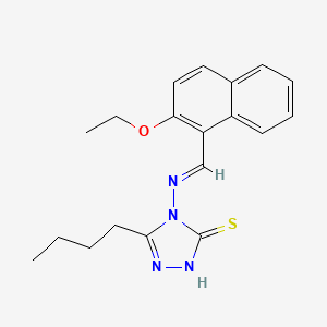 molecular formula C19H22N4OS B2435067 4-[(1E)-2-(2-乙氧基萘基)-1-氮乙烯基]-5-丁基-1,2,4-三唑-3-硫醇 CAS No. 691385-22-5