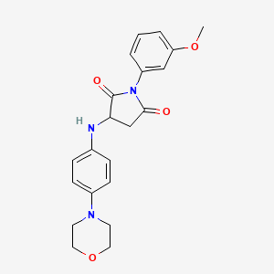 molecular formula C21H23N3O4 B2435070 1-(3-Methoxyphenyl)-3-((4-morpholinophenyl)amino)pyrrolidine-2,5-dione CAS No. 474008-08-7