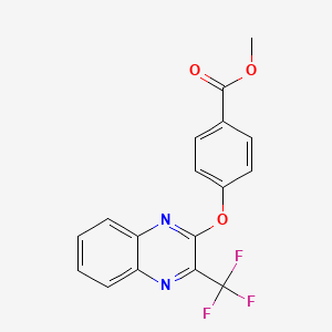 molecular formula C17H11F3N2O3 B2435074 Methyl 4-((3-(trifluoromethyl)-2-quinoxalinyl)oxy)benzenecarboxylate CAS No. 321433-71-0