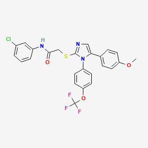 N-(3-chlorophenyl)-2-((5-(4-methoxyphenyl)-1-(4-(trifluoromethoxy)phenyl)-1H-imidazol-2-yl)thio)acetamide
