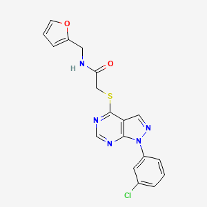 2-[1-(3-chlorophenyl)pyrazolo[3,4-d]pyrimidin-4-yl]sulfanyl-N-(furan-2-ylmethyl)acetamide