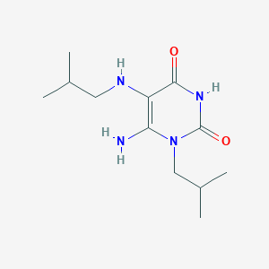molecular formula C12H22N4O2 B2435086 6-Amino-1-(2-methylpropyl)-5-[(2-methylpropyl)amino]-1,2,3,4-tetrahydropyrimidine-2,4-dione CAS No. 571150-18-0