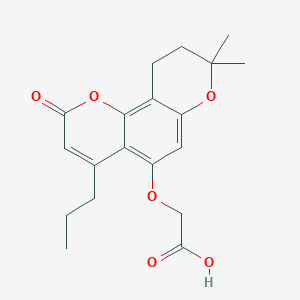 [(8,8-dimethyl-2-oxo-4-propyl-9,10-dihydro-2H,8H-pyrano[2,3-f]chromen-5-yl)oxy]acetic acid