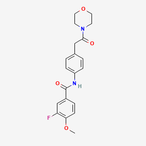 molecular formula C20H21FN2O4 B2435090 3-fluoro-4-methoxy-N-(4-(2-morpholino-2-oxoethyl)phenyl)benzamide CAS No. 1448053-33-5