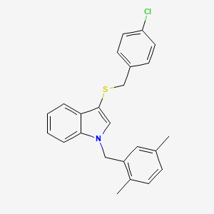 molecular formula C24H22ClNS B2435099 3-((4-chlorobenzyl)thio)-1-(2,5-dimethylbenzyl)-1H-indole CAS No. 681279-97-0