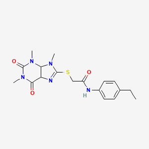 molecular formula C18H23N5O3S B2435106 N-(4-ethylphenyl)-2-((1,3,9-trimethyl-2,6-dioxo-2,3,4,5,6,9-hexahydro-1H-purin-8-yl)thio)acetamide CAS No. 1170525-16-2