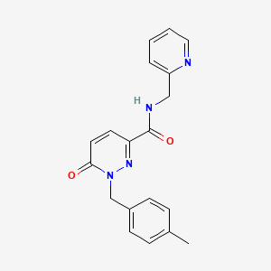 molecular formula C19H18N4O2 B2435110 1-(4-methylbenzyl)-6-oxo-N-(pyridin-2-ylmethyl)-1,6-dihydropyridazine-3-carboxamide CAS No. 1049533-18-7