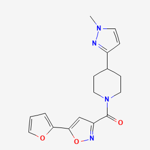 (5-(furan-2-yl)isoxazol-3-yl)(4-(1-methyl-1H-pyrazol-3-yl)piperidin-1-yl)methanone