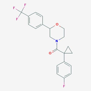 molecular formula C21H19F4NO2 B2435117 (1-(4-Fluorophenyl)cyclopropyl)(2-(4-(trifluoromethyl)phenyl)morpholino)methanone CAS No. 1351631-35-0