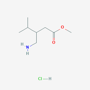 molecular formula C8H18ClNO2 B2435119 Methyl 3-(aminomethyl)-4-methylpentanoate;hydrochloride CAS No. 2375260-78-7