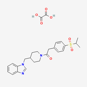 1-(4-((1H-benzo[d]imidazol-1-yl)methyl)piperidin-1-yl)-2-(4-(isopropylsulfonyl)phenyl)ethanone oxalate