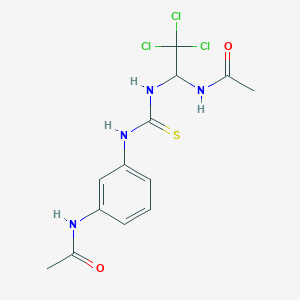 N-[3-[(1-acetamido-2,2,2-trichloroethyl)carbamothioylamino]phenyl]acetamide