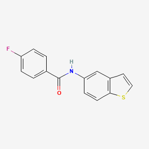 molecular formula C15H10FNOS B2435135 N-(1-苯并噻吩-5-基)-4-氟苯甲酰胺 CAS No. 477539-59-6