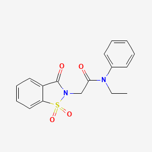 N-ethyl-N-phenyl-2-(1,1,3-trioxo-1,2-benzothiazol-2-yl)acetamide