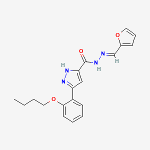 3-(2-butoxyphenyl)-N'-[(E)-furan-2-ylmethylidene]-1H-pyrazole-5-carbohydrazide