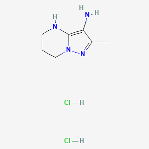 molecular formula C7H14Cl2N4 B2435169 2-甲基-4,5,6,7-四氢吡唑并[1,5-a]嘧啶-3-胺；二盐酸盐 CAS No. 2416235-02-2