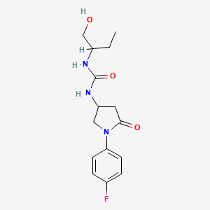 molecular formula C15H20FN3O3 B2435172 1-(1-(4-Fluorophenyl)-5-oxopyrrolidin-3-yl)-3-(1-hydroxybutan-2-yl)urea CAS No. 894040-65-4